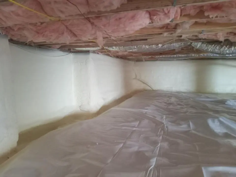 Crawl space encapsulation with closed-cell spray foam for Spray Foam Roofing in Bethalto